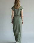 GREEN DRESS WITH SIDE TIE
