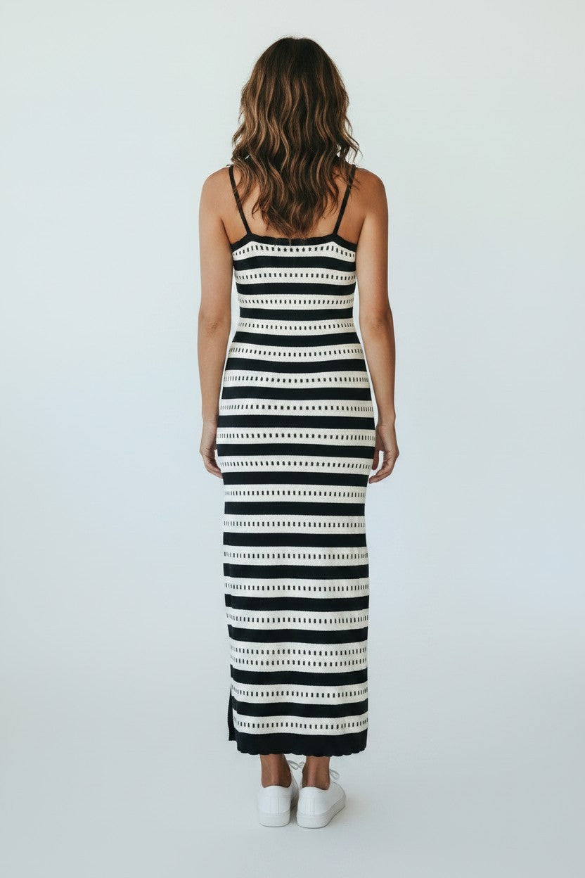 SCALLOP TRIM SWEATER DRESS