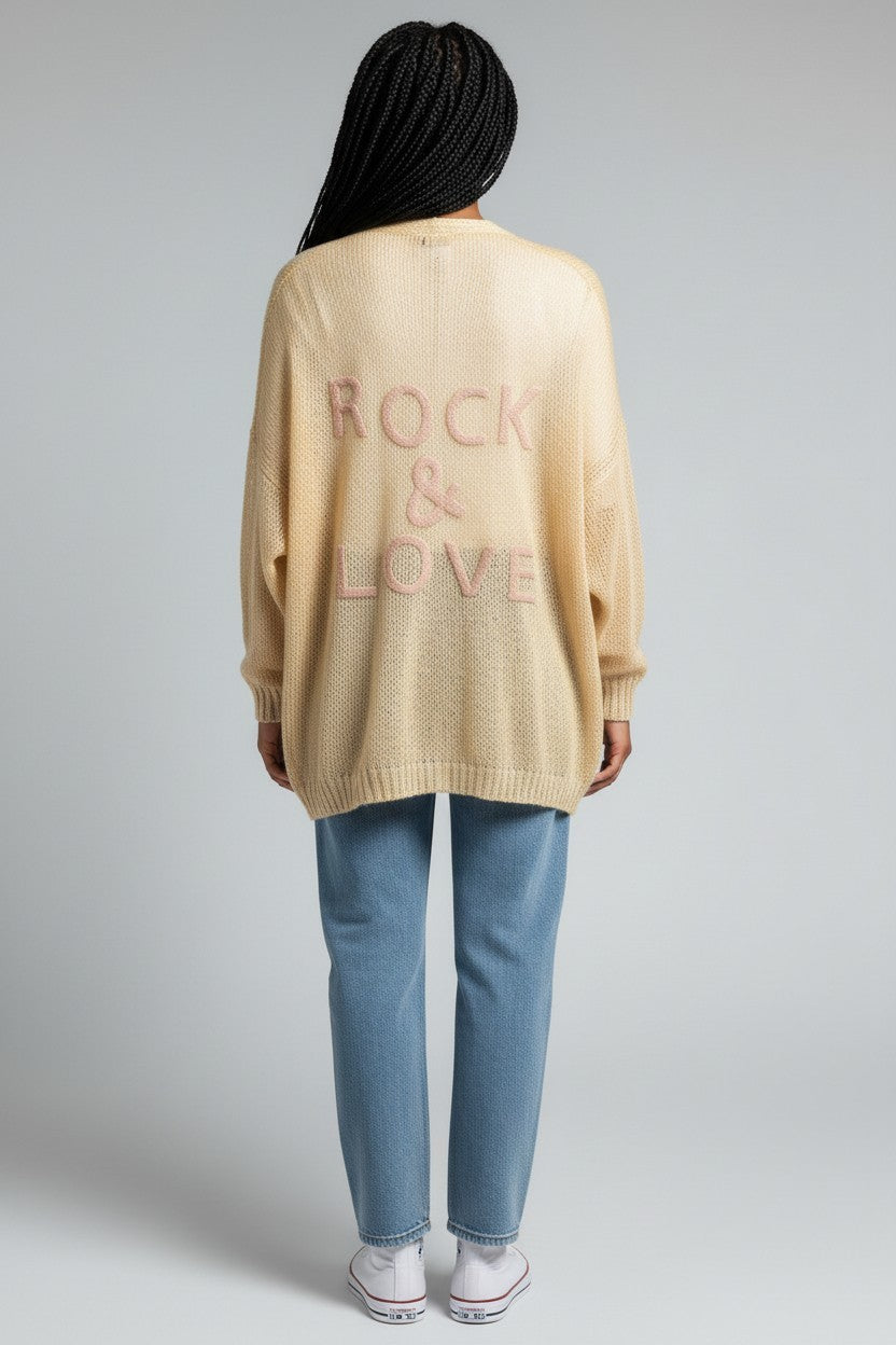CAMEL ROCK &amp; LOVE CARDIGAN