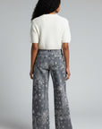 WIDE LEG BANDANA PRINT JEANS