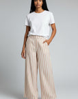 OFF WHITE AND DEEP MAUVE STRIPE PANT