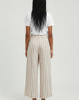 OFF WHITE AND DEEP MAUVE STRIPE PANT