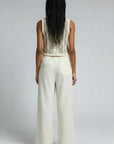 CREAM GAUZE PANT WITH SIDE DETAIL