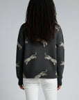 LONG SLV WILDCAT PRINT SWEATER