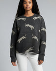 LONG SLV WILDCAT PRINT SWEATER