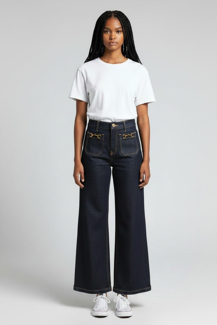 CROPPED WIDELEG STRETCH DENIM