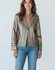 FOIL VINTAGE FAUX LEATHER JACKET/BRASS