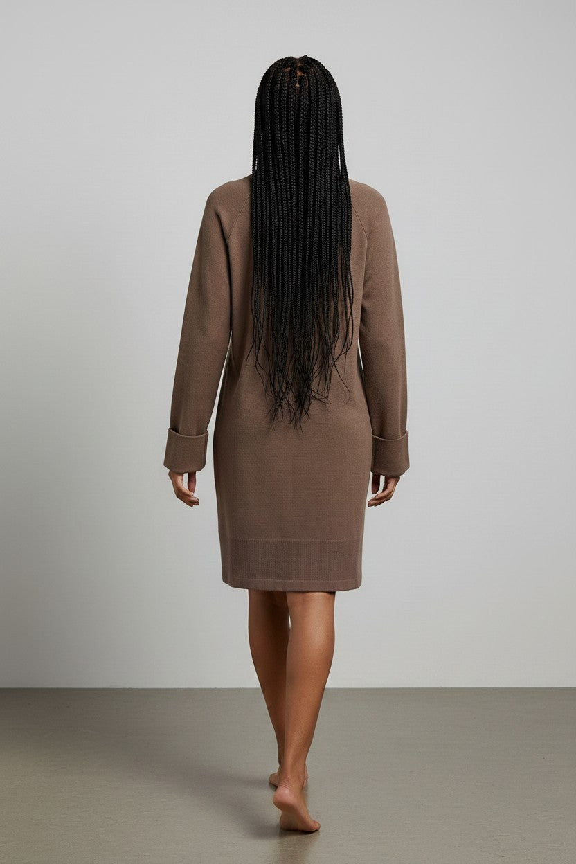 LONG SLEEVE MOCK NECK SWEATER DRESS