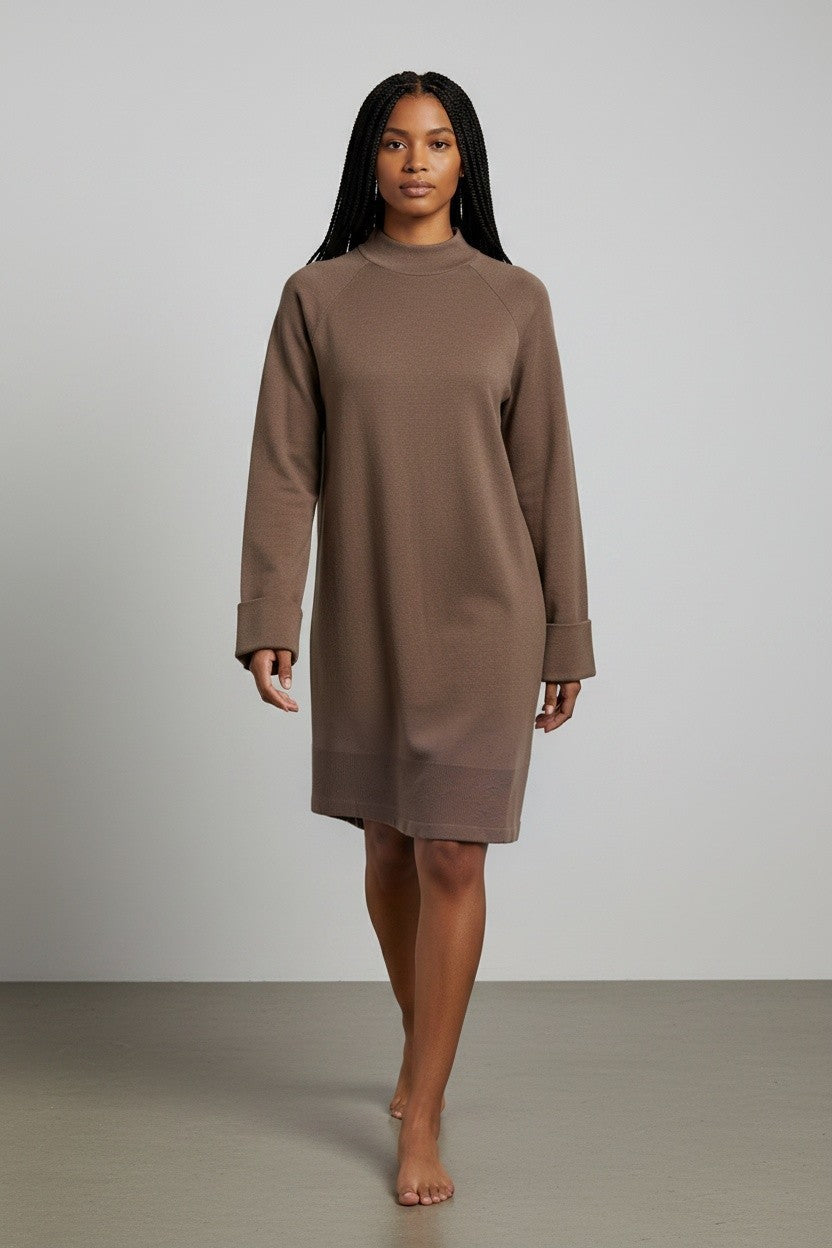 LONG SLEEVE MOCK NECK SWEATER DRESS