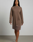 LONG SLEEVE MOCK NECK SWEATER DRESS