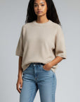 LATTE' BUBBLE SLEEVE SWEATER