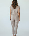 BEIGE 3/4 ZIP JUMPER