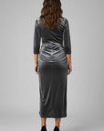 GREY VELVET DRESS