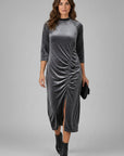 GREY VELVET DRESS