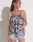 BLACK MALDIVES PRINT TOP