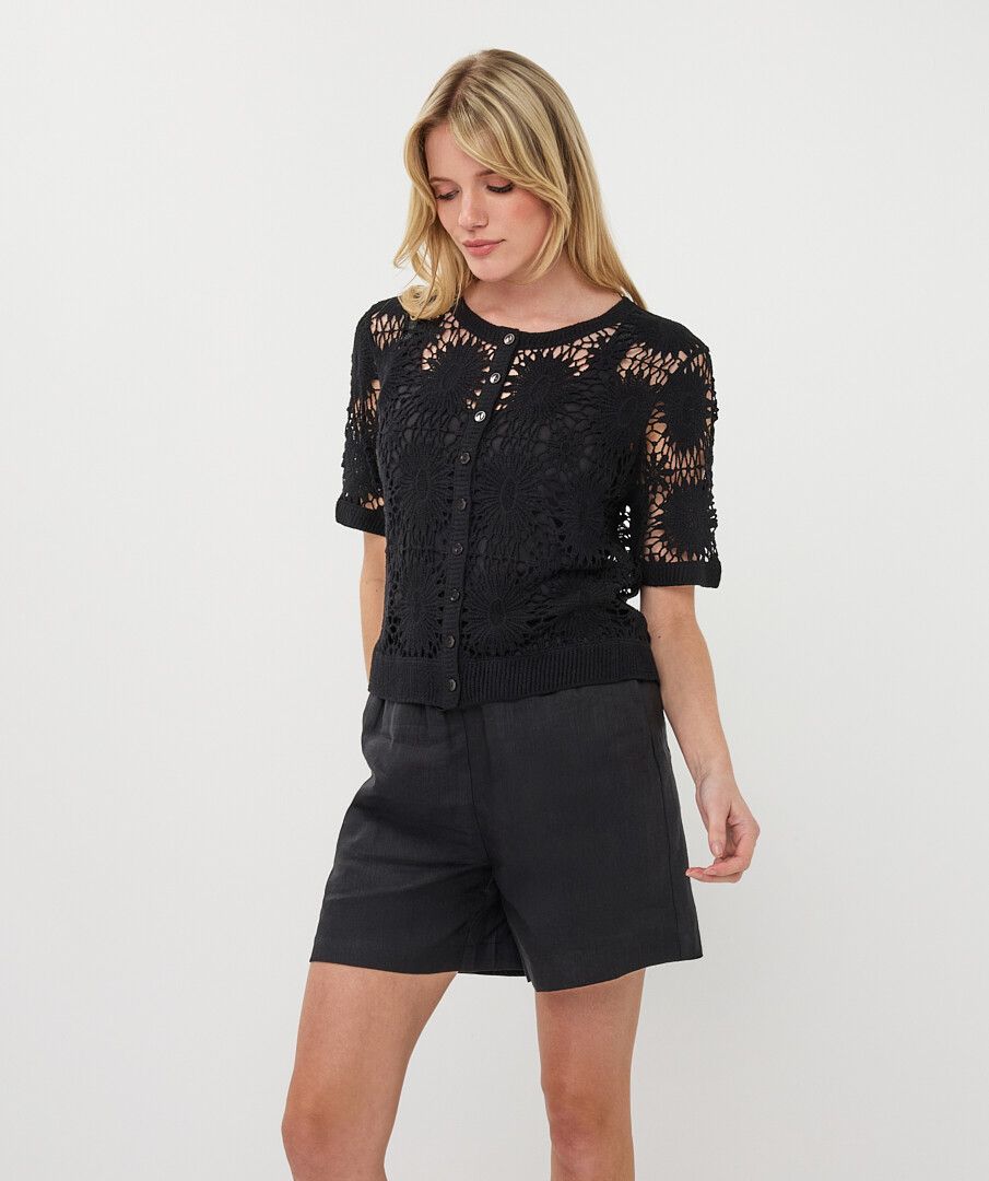 ESQUALO BLACK SHORT SLV CARDIGAN