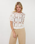 ESQUALO WHITE SHORT SLV CARDIGAN