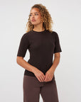 ESQUALO SHORT SLEEVE SWEATER W/STONE DETAIL