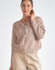 ELAN BEIGE ZIP UP CARDIGAN