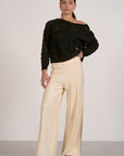 BLACK OFF THE SHOULDER SWEATER