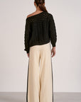 BLACK OFF THE SHOULDER SWEATER