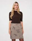 ESQUALO SHORT SLEEVE SWEATER W/SEAM DETAIL