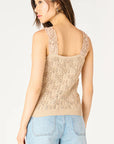 DEEP TAUPE RUFFLED TRIM TANK