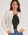 ELAN WHITE ZIP UP CARDIGAN