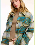 LAMIEL JADE PLAID BUTTON-DOWN JACKET