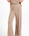 TOMMY ELASTIC WAIST PULL ON PANT-TAUPE