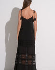 BLACK CROCHE MAXI DRESS W/SPAG STRAPS