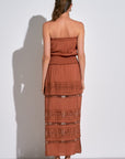 STRAPLESS CLAY CROCHE MAXI DRESS