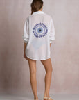 WHITE BUTTON-UP VIBES SHIRT
