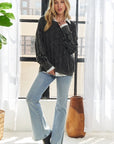 MINERAL WASH CABLE KNIT SWEATER
