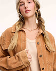 CAMEL OVERSIZED CORDUROY JACKET