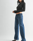 DP848 - DK - Low Rise Studded Baggy Jean