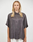WASHED BLACK BUTTON UP SHIRT