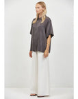 WASHED BLACK BUTTON UP SHIRT