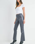 BP444J-A - Coated Char - Coated Slim Bootcut w/ Scissor Cut: