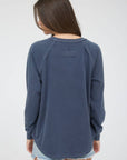 USA GRAPHIC RAGLAN LONG SLEEVE KNIT TOP : WHITE