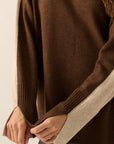 CHOCOLATE/OATMEAL SWEATER