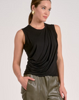 BLACK DRAPED TANK