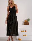 MIXED MEDIA MAXI DRESS