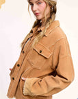 CAMEL OVERSIZED CORDUROY JACKET