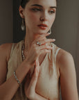 Handmade Pewter Crystal Earrings - 1866
