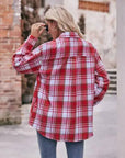 Women’s Caramel Plaid Oversized Flannel Button Down Shirt: Caramel / 100%Polyester / S