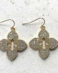 Quatrefoil clover designer style jewelry boutique trendy : Gold