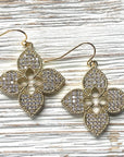 Quatrefoil clover designer style jewelry boutique trendy : Gold