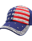 AMERICAN FLAG RHINESTONE STUDDED CAP