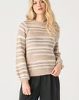 DEX NEUTRAL SEQUIN STRIPE SWEATER